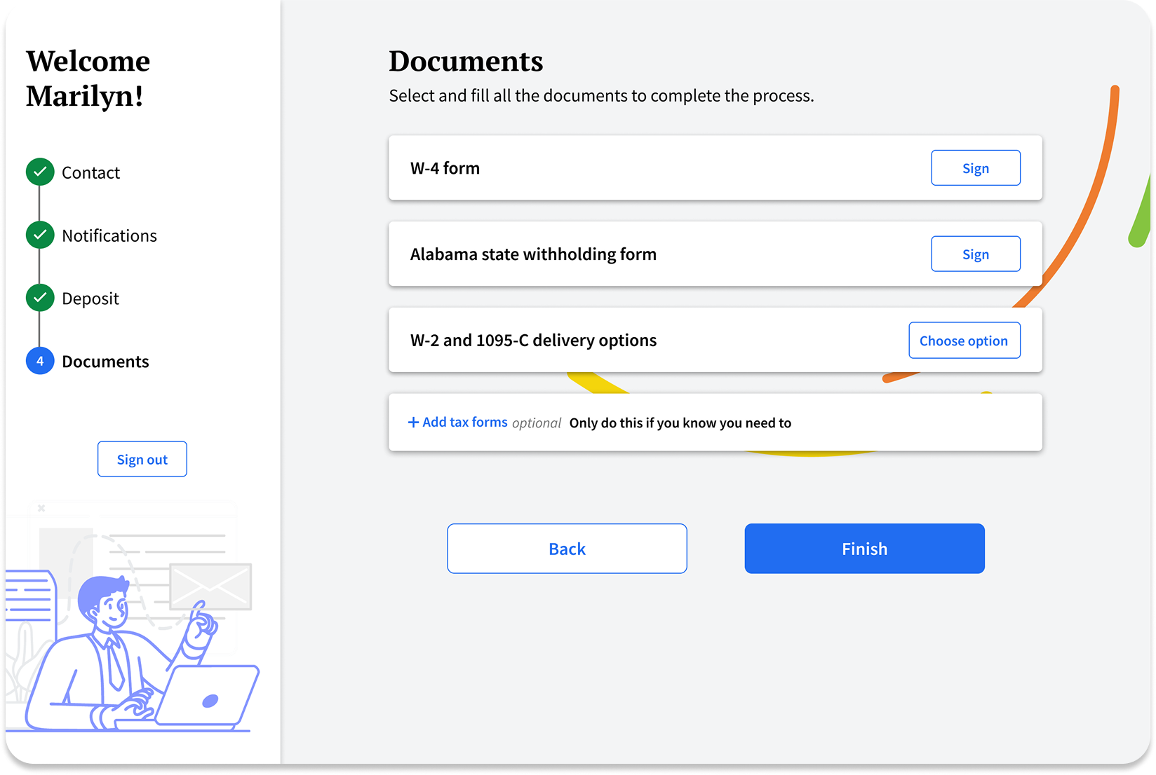 Documents screen